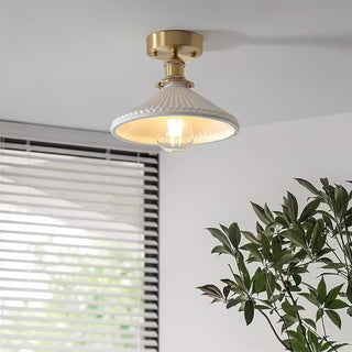 Belmont Plafonnier Vintage Laiton Céramique-Luire