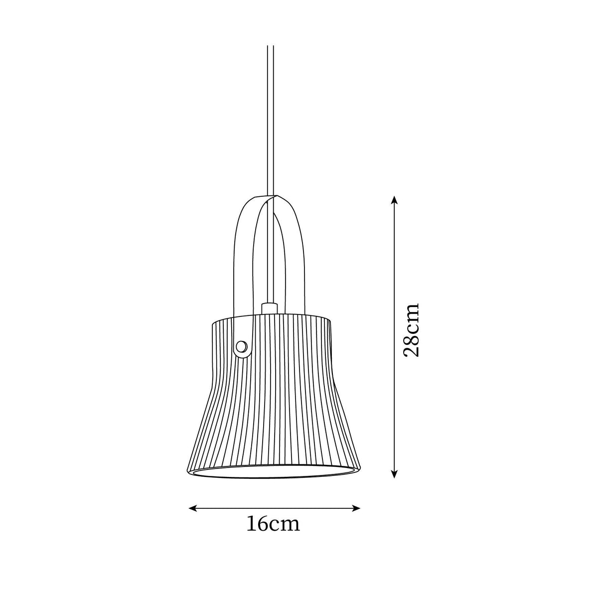 Pendant Lamp Ribbed White Ceramic with Brass Handle-Neutral Decor