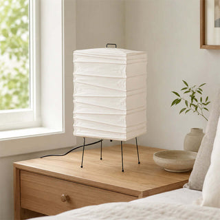 Ribbed Paper Lantern Table Lamp-Neutral Decor