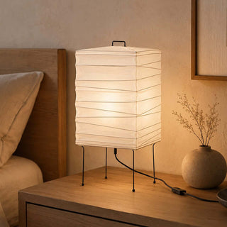 Ribbed Paper Lantern Table Lamp-Neutral Decor