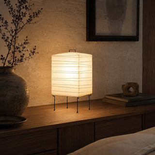 Ribbed Paper Lantern Table Lamp-Neutral Decor
