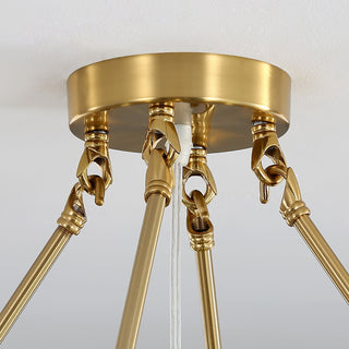 Lustra Plafonnier en Verre Ridé Shell Doré