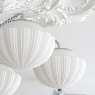 Lustra Lustre Rétro Verre Chrome Bois-Luire
