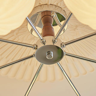 Lustra Lustre Rétro Verre Chrome Bois-Luire