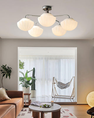 Lustra Lustre Rétro Verre Chrome Bois-Luire