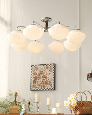 Lustra Lustre Rétro Verre Chrome Bois-Luire