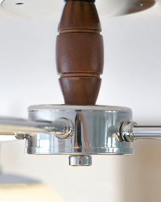 Lustra Lustre Rétro Verre Chrome Bois-Luire