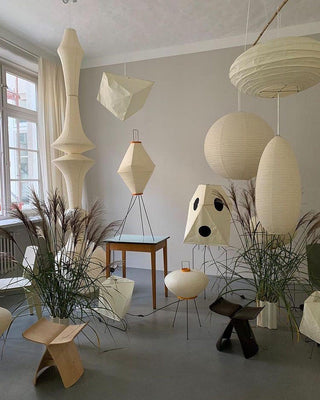 Lustra Suspension Luminaire Papier Washi E pour Salon-Luire