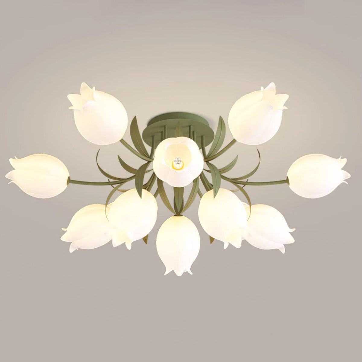 Vereva Plafonnier Fleur de Lys Blossom Base Verte