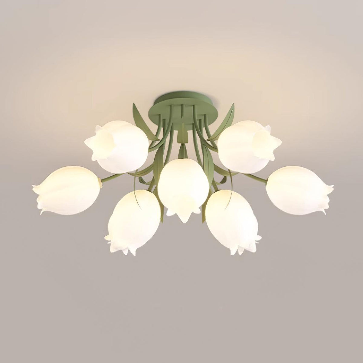 Vereva Plafonnier Fleur de Lys Blossom Base Verte