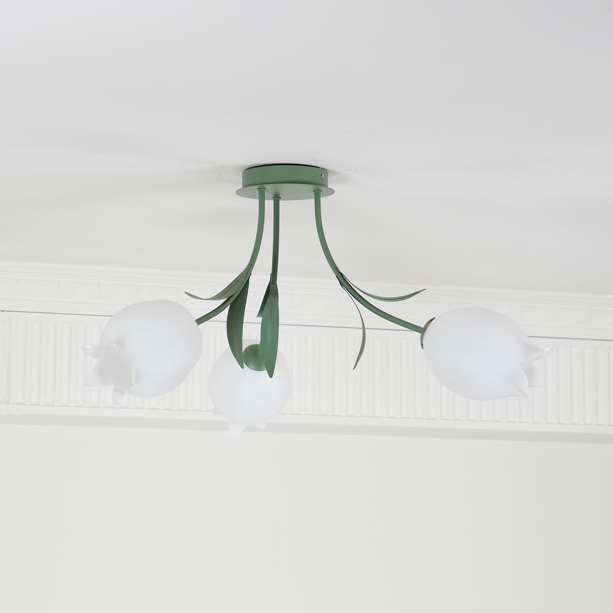 Vereva Plafonnier Fleur de Lys Blossom Base Verte