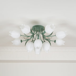 Lustra Plafonnier Fleur de Lys Blossom Base Verte