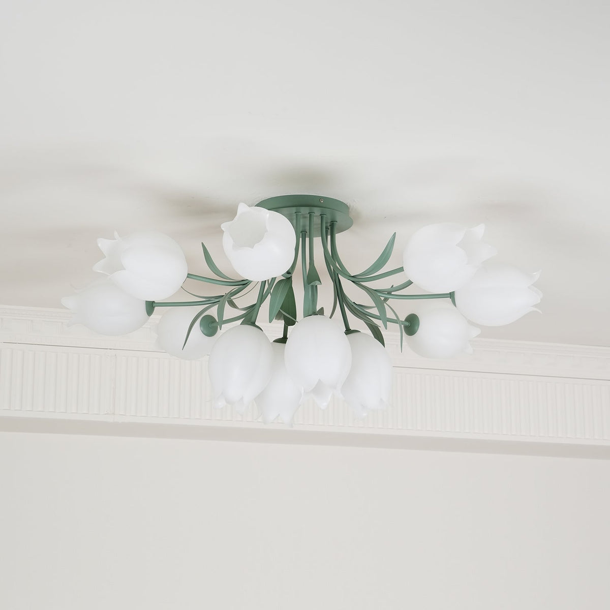 Vereva Plafonnier Fleur de Lys Blossom Base Verte