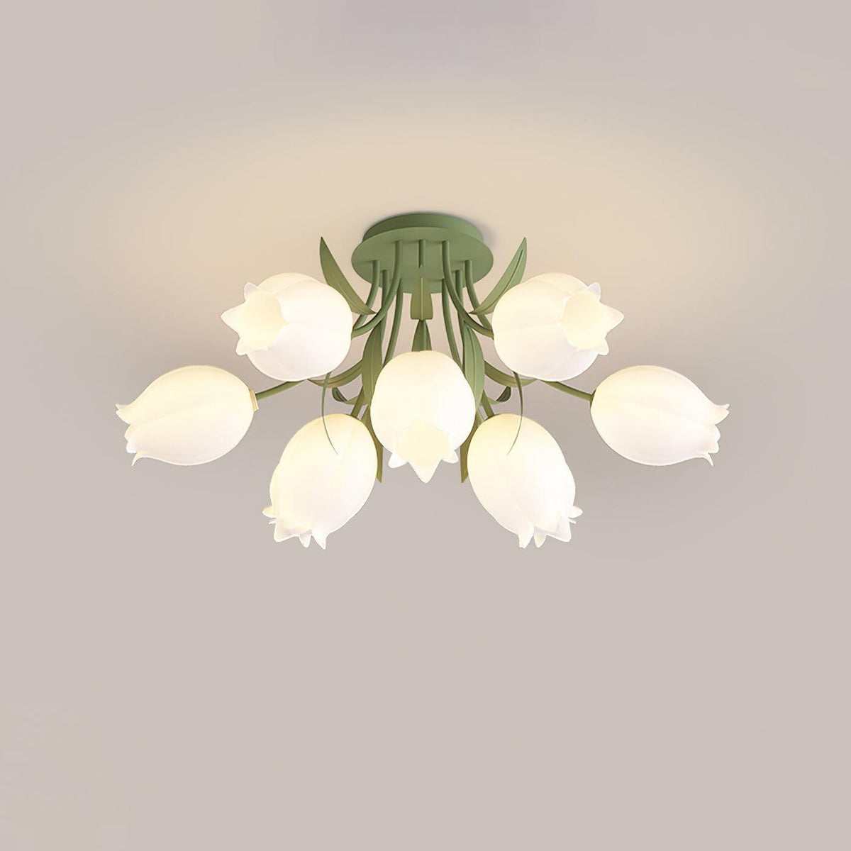 Vereva Plafonnier Fleur de Lys Blossom Base Verte