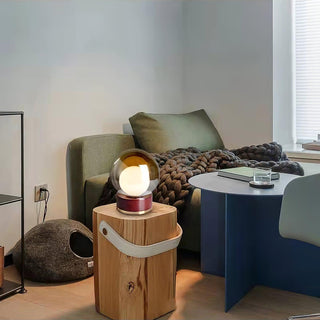 Brinox Lampe de Table en Bois Artistique