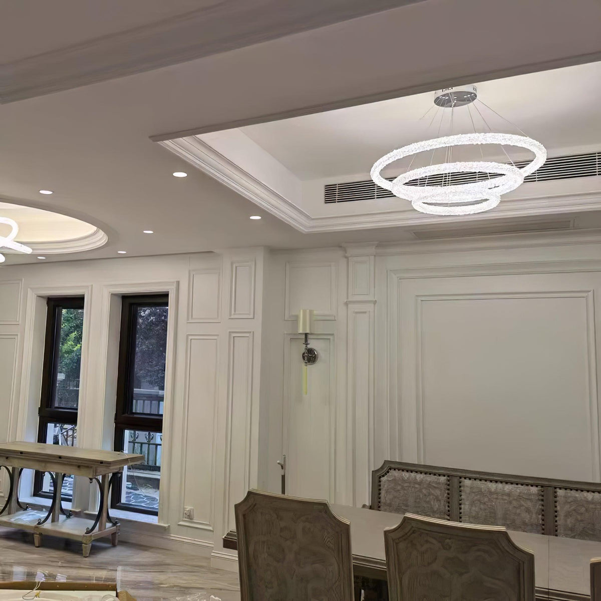Sorenira Lustre Anneau en Cristal LED