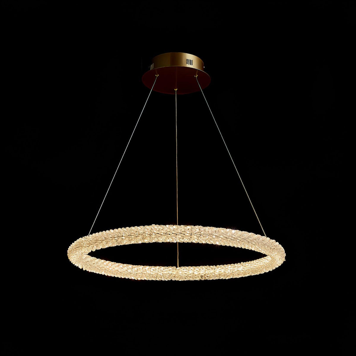 Sorenira Lustre Anneau en Cristal LED