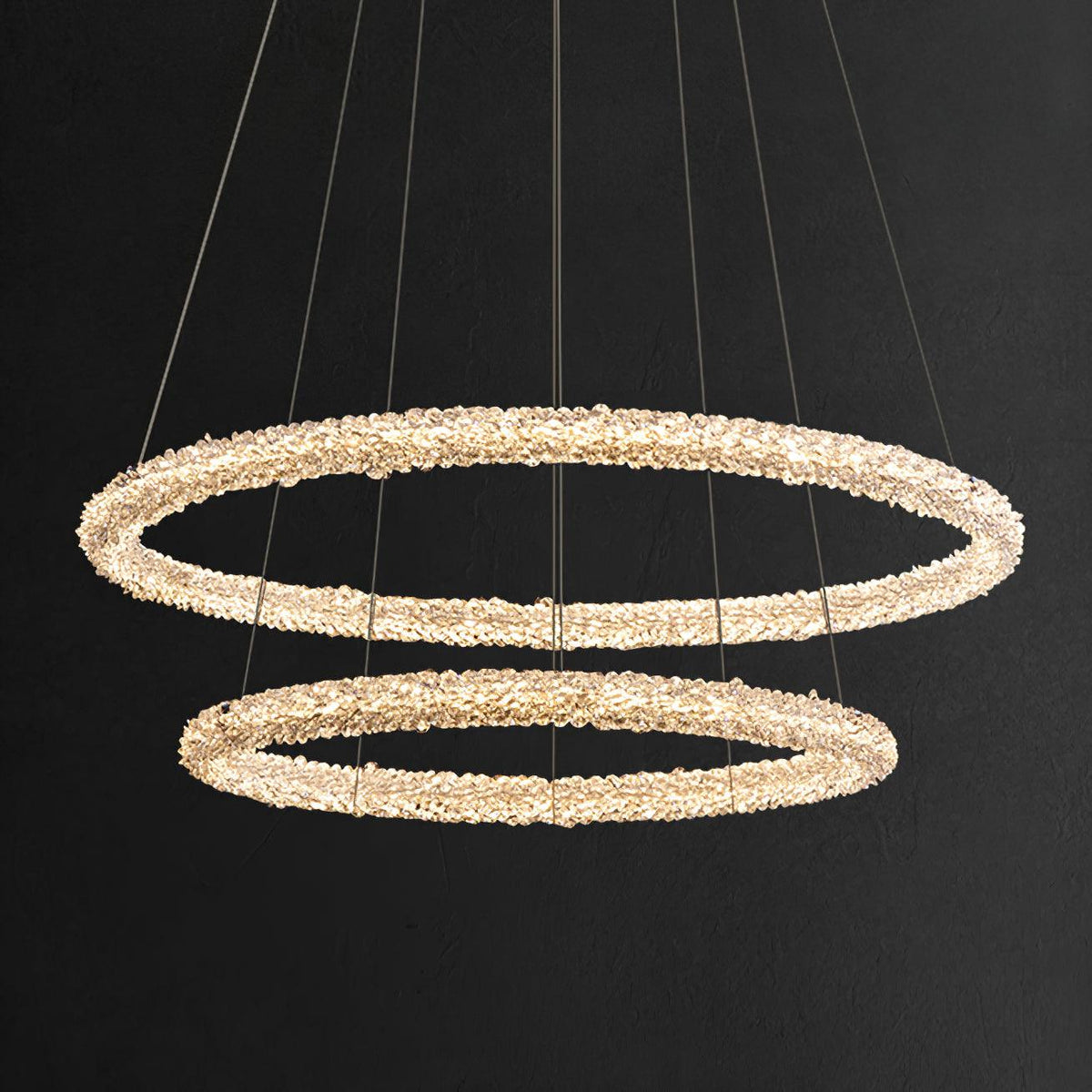 Sorenira Lustre Anneau en Cristal LED