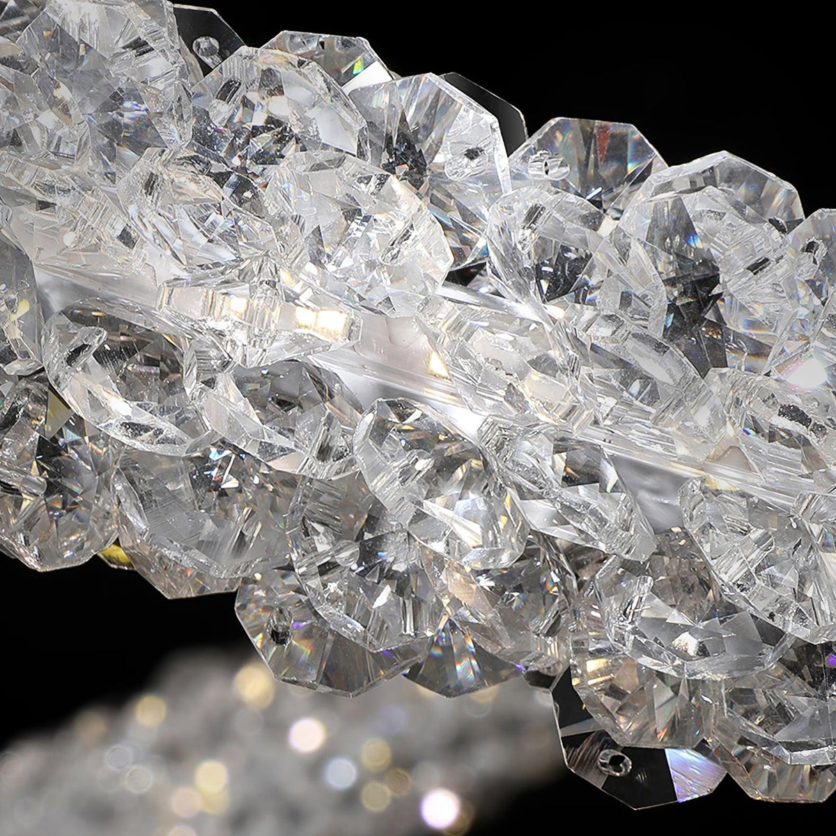 Sorenira Lustre Anneau en Cristal LED