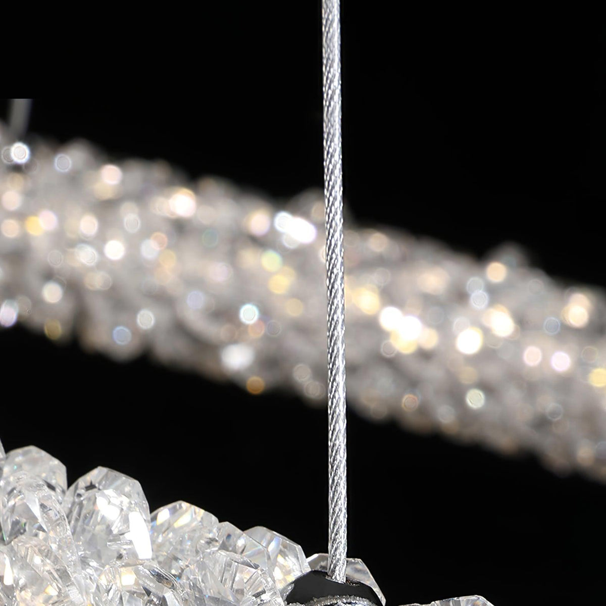 Sorenira Lustre Anneau en Cristal LED