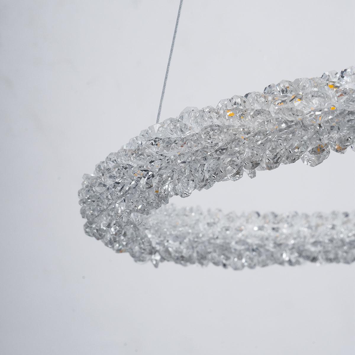Sorenira Lustre Anneau en Cristal LED
