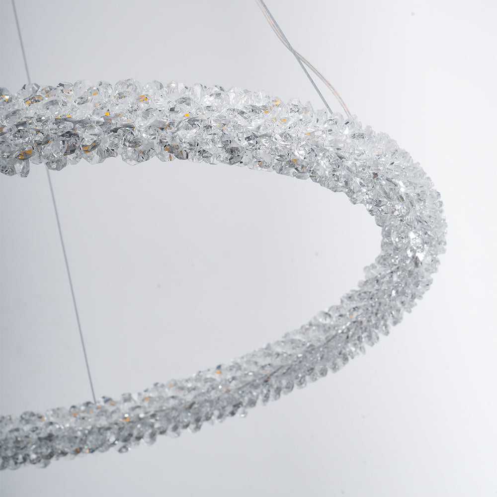 Sorenira Lustre Anneau en Cristal LED