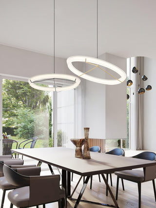 Lustra Lustre Moderne Acier Inoxydable Anneau