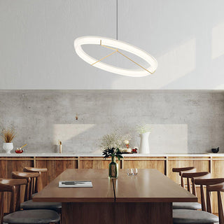 Lustra Lustre Moderne Acier Inoxydable Anneau
