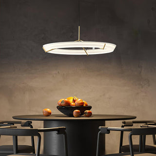 Lustra Lustre Moderne Acier Inoxydable Anneau