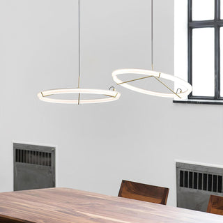 Lustra Lustre Moderne Acier Inoxydable Anneau