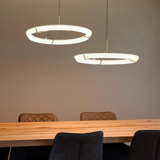 Lustra Lustre Moderne Acier Inoxydable Anneau