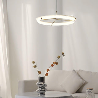 Lustra Lustre Moderne Acier Inoxydable Anneau