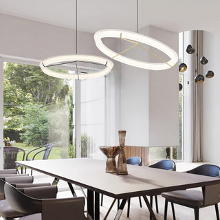 Lustra Lustre Moderne Acier Inoxydable Anneau