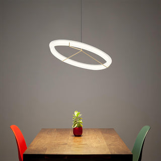 Lustra Lustre Moderne Acier Inoxydable Anneau
