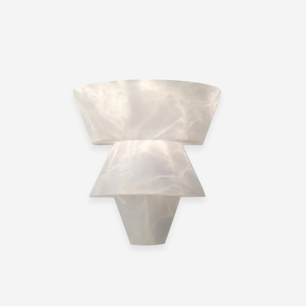 Alvian Wall Lamp Elegant White Alabaster Tiered-Neutral Decor