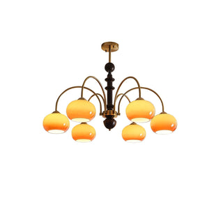 Lustra Lustre Laiton Verre en Forme de Kaki