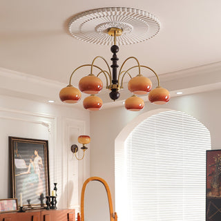 Lustra Lustre Laiton Verre en Forme de Kaki