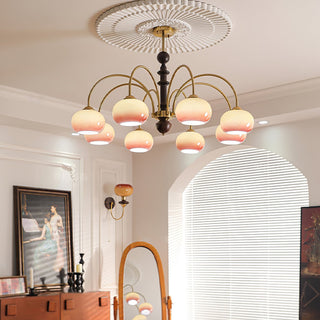 Lustra Lustre Laiton Verre en Forme de Kaki