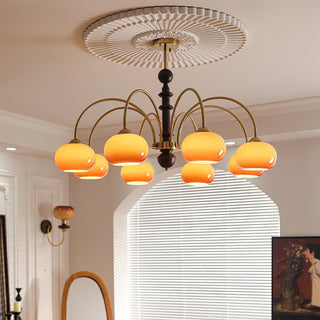 Lustra Lustre Laiton Verre en Forme de Kaki