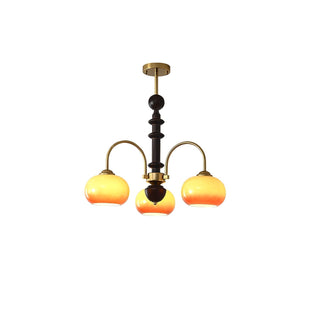 Lustra Lustre Laiton Verre en Forme de Kaki