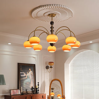 Lustra Lustre Laiton Verre en Forme de Kaki