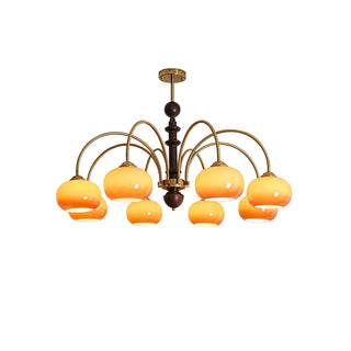 Lustra Lustre Laiton Verre en Forme de Kaki