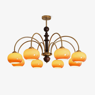 Lustra Lustre Laiton Verre en Forme de Kaki