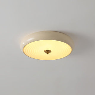Utheara Plafonnier moderne minimaliste en verre crème ondulé-Luire