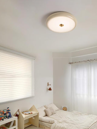 Utheara Plafonnier moderne minimaliste en verre crème ondulé-Luire