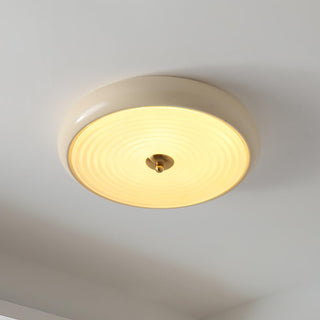 Utheara Plafonnier moderne minimaliste en verre crème ondulé-Luire