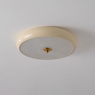 Utheara Plafonnier moderne minimaliste en verre crème ondulé-Luire