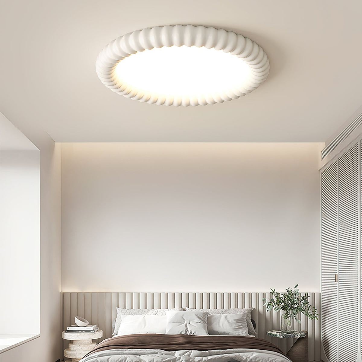 Ulire Lampe de Plafond en Résine Ondulée Art Nordique