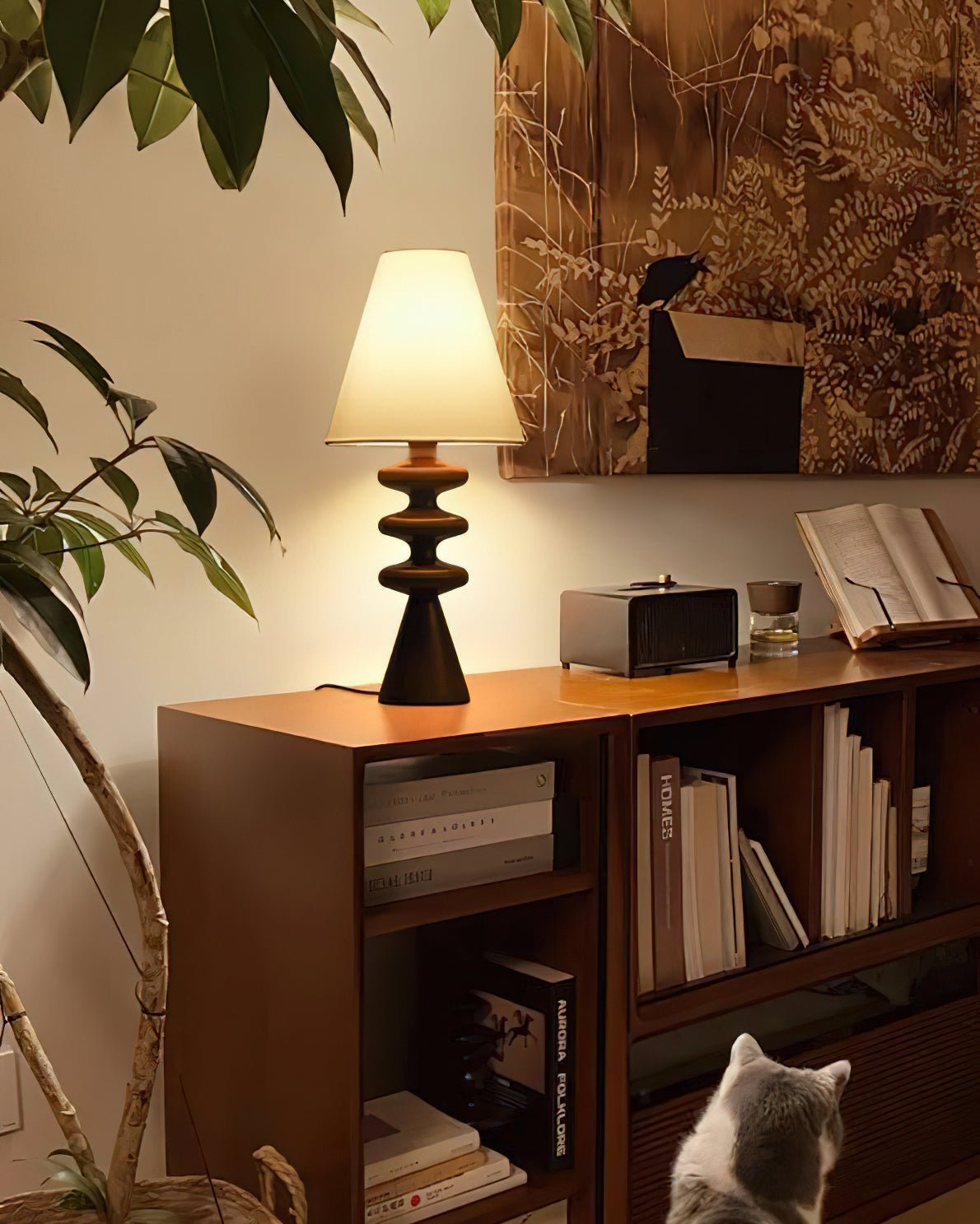 Zelms Lampe de Table Bois Moderne