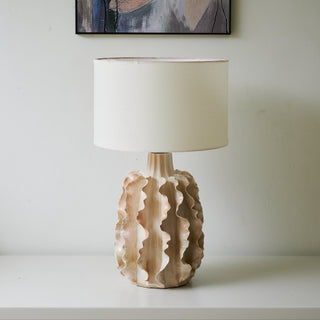 Charles Lampe de Table en Céramique Beige